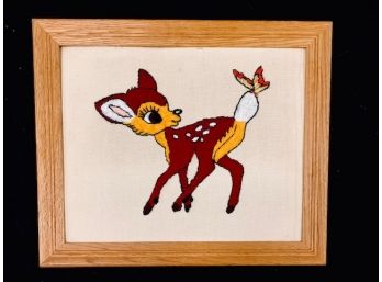 Vintage Mid Century Bambi Needle Point