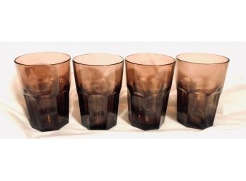 Set Of 4 Amethyst Glass Tumblers