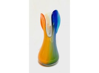 Unique Multi Color Stretch Glass Vase