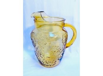 Vintage Mid Century Blenko Style Daisy Pitcher