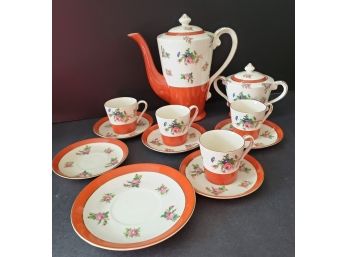 Beautiful Antique Porcelain Coffee Demitasse Set