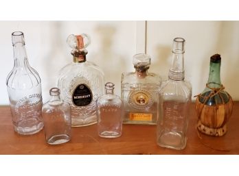 Vintage Bottle Assortment - Old Grandad, Shenley, Haynor, Chianti Bottle And More