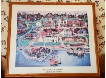 Vintage Kathryn Whittaker Signed & Numbered Plymouth Massachusetts America's Home Town Framed Print