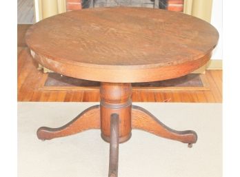 Antique Oak Round Dining Room Table