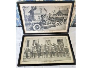 Two Antique Prints Of Original Photos By E.B. Wyatt Milford, CT- George Van Horn Post #39 Civil War Veterans