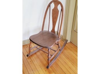 Antique Handmade Wood Youth Child's Rocking Chair