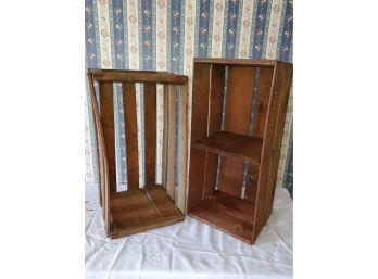 Two Antique Wooden Slat Produce Crates - California Fruit Growers King Navel Oranges