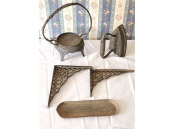 Antique Decorative Cast Iron And Metal Ware Assortment