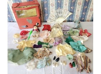 Vintage Ginny Doll With Clothing, Accessories And Carry Case