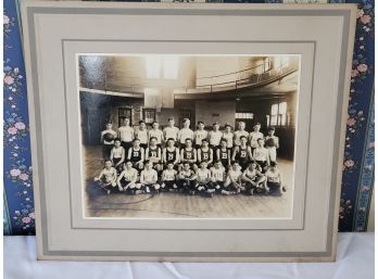 Awesome Antique School Boys Basketball Team Sepia Photograph - Connecticut??