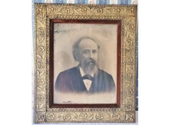 Antique - Mid To Late 1800s - Ornately Framed Male Portrait