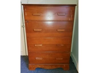 Vintage Five Drawer Tall Wood Dresser