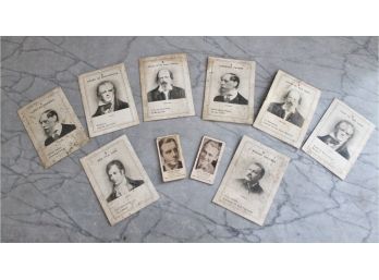 Pair Of Rare Silent Movie Star Cards Series B & Eight Author Cards