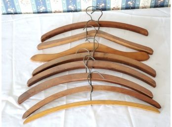 Eight Vintage Wooden Clothes Hangers