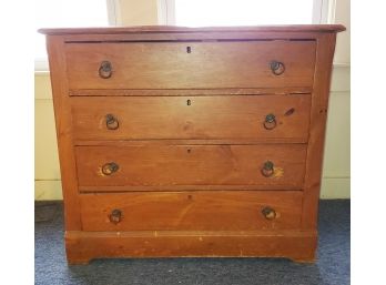 Vintage Small Wood Four Drawer Dresser   Nice Project Piece