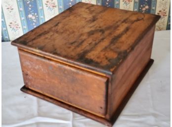 Antique Wood Single Drawer Table Top Box