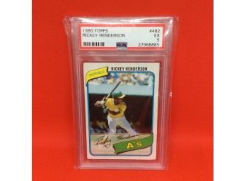 1980 Topps Rickey Henderson Graded PSA 5 ROOKIE Card