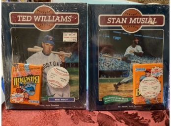 Ted Williams And Stand Musial Hardcover Books Sealed - Each With An Upopened 1990 Donruss Wax Pack #1