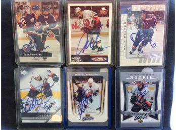 Lot Of 6 Autographed NHL Hockey Cards