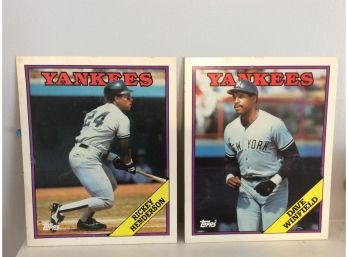 2 Pocket Portfolio Folders 1988 Topps Baseball Card Themed Winfield And Henderson