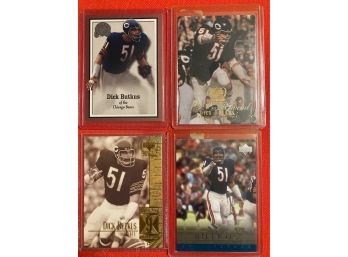 Lot Of 4 Hall Of Famer Dick Butkus Football Cards