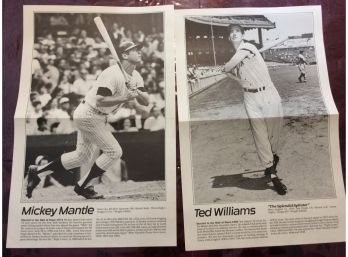 Pinnacle Mickey Mantle And Ted Williams Posters In Folder