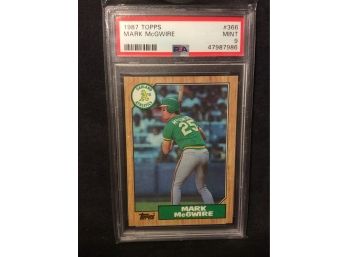 1987 Topps Mark McGwire Rookie PSA Graded 9 Card