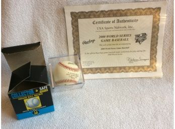 2000 MLB World Series Official Baseball In Case With COA