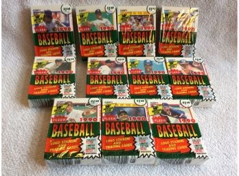 Lot Of 11 Cello Packs Of 1990 Fleer Baseball Cards