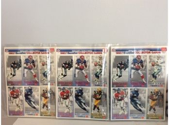 Lot Of 3 - 1993 Gameday McDonald's Collector Card Sheets