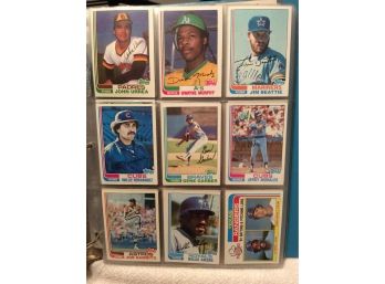 Binder With 280 Early 1980s Baseball Cards In Sheets