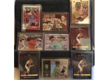 Lot Of 9 Mickey Mantle Baseball Cards