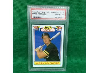 1988 Topps Glossy Rookies Mark McGwire PSA Graded 8 Card