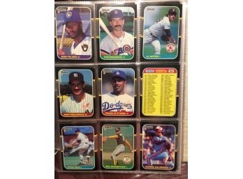 1987 Donruss Baseball Complete Set With Bonds Maddux McGwire Palmeiro Rookies