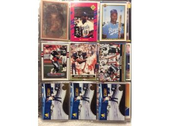 Binder Loaded With 110 Bo Jackson Baseball And Football Cards