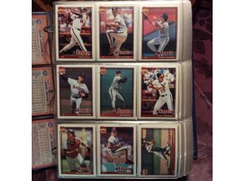 Binder Filled With 1991 Topps Baseball Cards