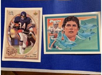 Walter Payton And Dan Marino Jumbo Football Cards