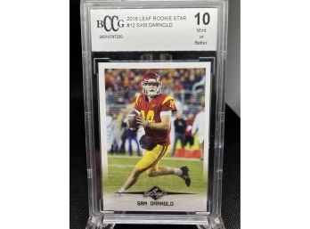 2018 Leaf Rookie Star #12 Sam Darnold BCCG Graded 10 Mint Card