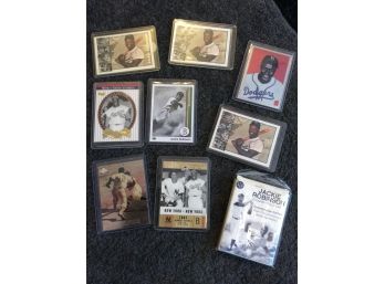 Jackie Robinson Baseball Card Lot With 23k Gold Card