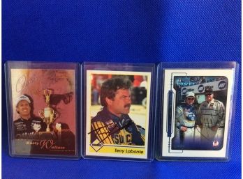 3 Autographed NASCAR Trading Cards