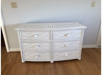 Pier One White Wicker 6-drawer Dresser