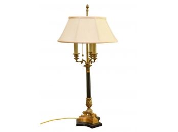 Custom Brass Column Lamp With Paw Feet By The Design Group (RETAIL $531 - See Receipt)