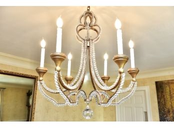 Niermann Weeks Danieli Six Arm Gold Leaf Chandelier (RETAIL $5,143 - See Receipt)