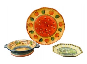 Fun Colorful Italian Serving Ware - Le Ceramiche Di Sugaro Lucca, Passiflora And More