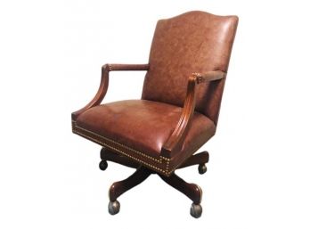 Leather Executive Swivel Desk Chair On Casters