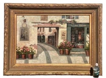 Signed E. Ponthier Oil On Canvas Of A Parisian Street Scene