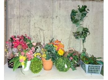 Groups Of Floral Arrangements, Wreaths, And Loose Flowers