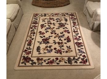 Cream Color Floral Area Rug