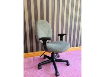 Grey Fabric With Black Cushions Arm Rest Office Chair