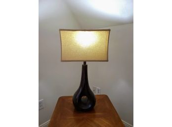 Set Of Brown Wooden Base Lamps